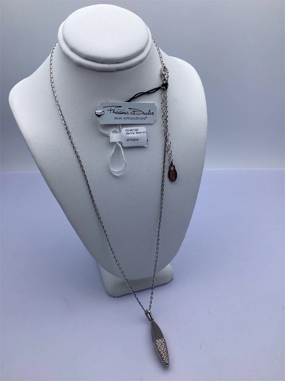 Frederic Duclos NWT Sterling Silver Pendant Necklace